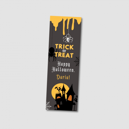 Semn de carte design Halloween, Trick or Treat, personalizat cu nume [1]
