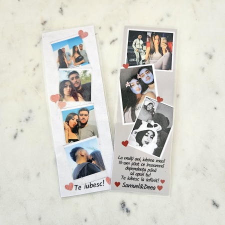 Semn de carte personalizat cu 3 fotografii si mesaj de dragoste [4]