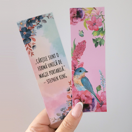 Semn de Carte - Semn de carte, set de 2 semne de carte cu design roz