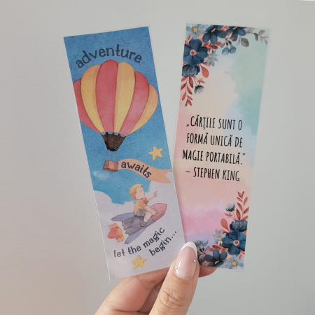 Semn de Carte - Semn de carte, set de 2 semne de carte cu design albastru