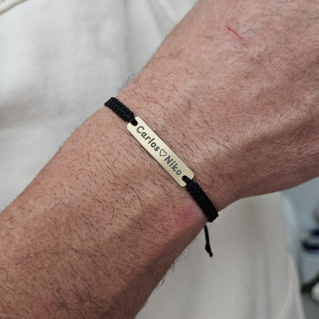 Set de 2 brățări pentru cuplu, gravate cu nume și inimioară [1]