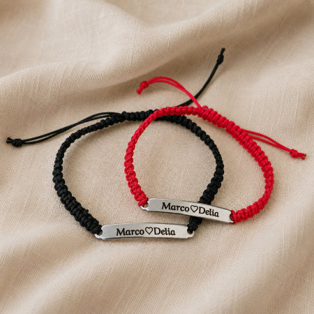 Set 2 brățări personalizate cu nume gravate pe plăcuțe [1]