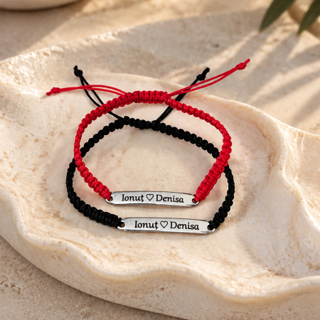 Set 2 brățări personalizate cu nume gravate pe plăcuțe [2]