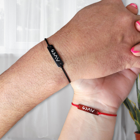 Brățară Personalizată „God is Greater Than the Highs and Lows” – Brățară Religioasă cu Șnur Reglabil și Plăcuță Gravată [2]