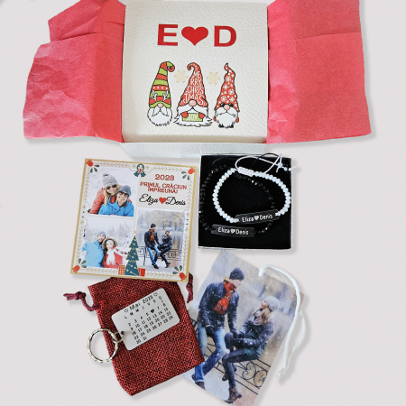 Set Cadou - Set cadou de Craciun personalizat pentru cuplu indragostit