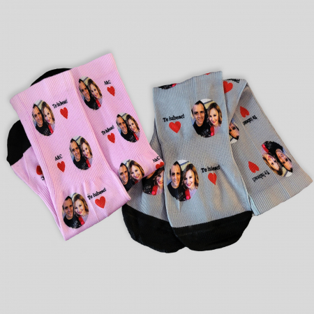 Sosete personalizate cu fotografie si mesaj, cadou pentru cuplu [7]