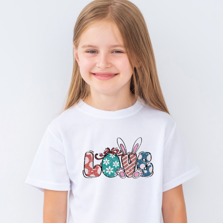 Tricouri Copii - Tricou alb cu model de Paste Love,  pentru copii