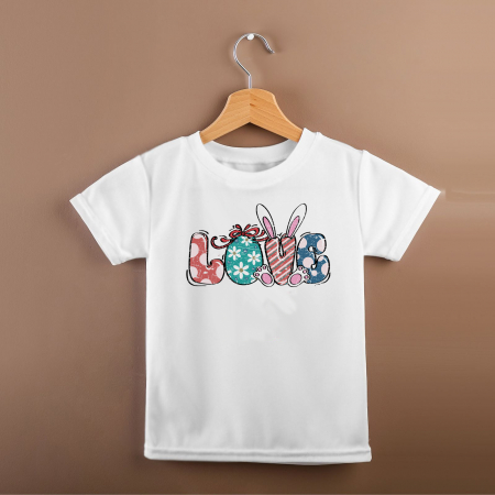 Tricou alb cu model de Paste Love,  pentru copii [1]