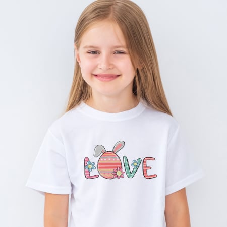 Cadouri pentru Paste - Tricou alb cu model de Paste pentru copii