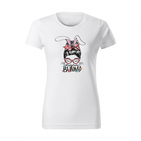 Tricou alb personalizat cu Mamma Bunny, pentru Paste [2]