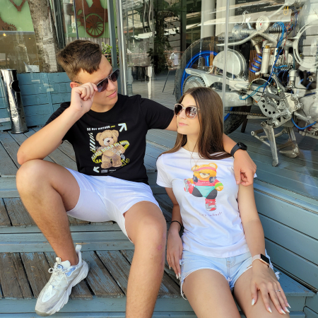 Tricou Teddy Bear, cu design ursulet din bumbac alb [2]