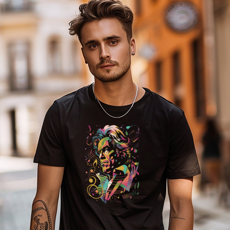 Tricouri pentru EL - Tricou Beethoven pentru pasionatii de muzica, tricou din bumbac negru