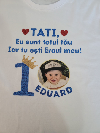 Tricou Nasi, Parinti, Copil pentru taierea motului, personalizat cu coronita si numele copilului [6]