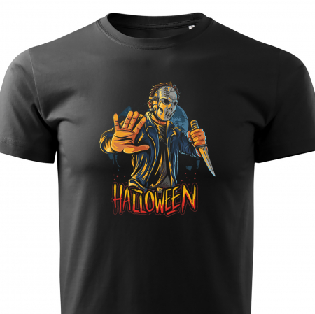 Tricou Masked Man Halloween, din bumbac negru [1]