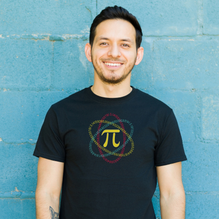 Tricou negru cu design simbolul Pi si numere matematice [1]