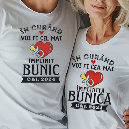 Bunici - Set de 2 tricouri pentru bunici, Cea mai implinit bunic, Cea mai implinita bunica