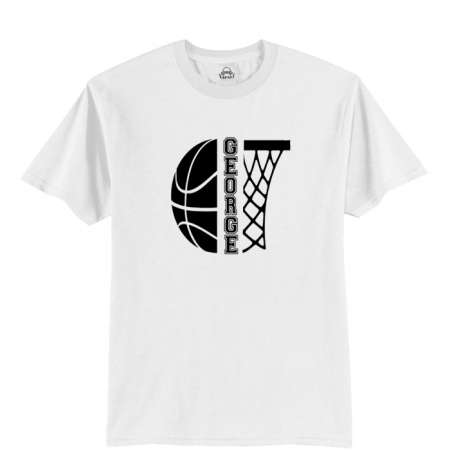 Tricou personalizat pentru copii, pentru pasionatii de baschet, cu nume si minge de baschet [4]