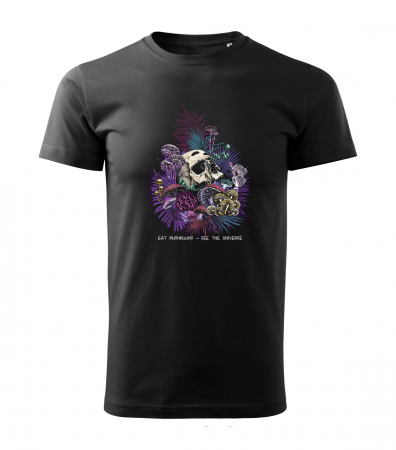 Tricou See the Universe, din bumbac, cu design craniu si ciuperci [1]