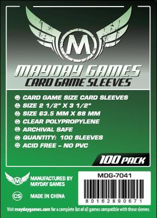 Mayday Card Game Standard Card Sleeves (pack of 100) 63.5mm x 88mm