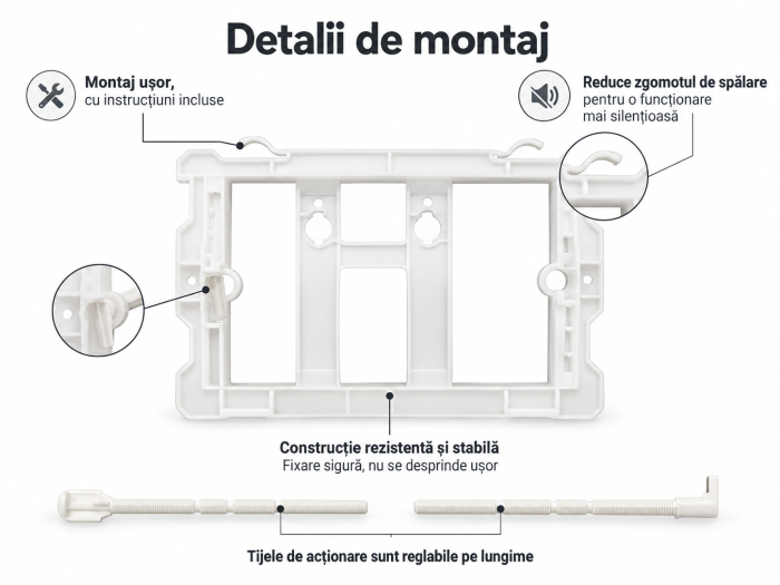 Clapetă WC dublă comandă compatibilă Geberit Sigma UP300 UP320 argint mat [4]