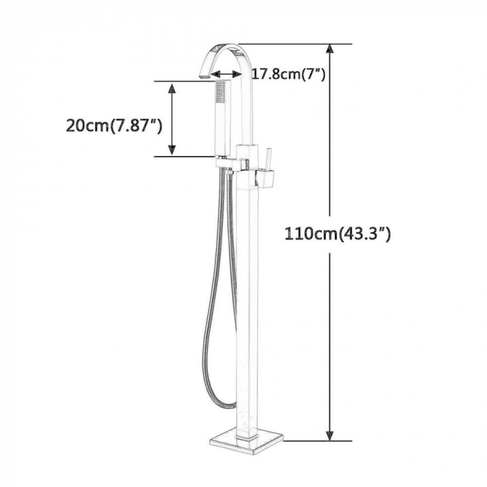 Baterie Podea Free standing Crom lucios [5]