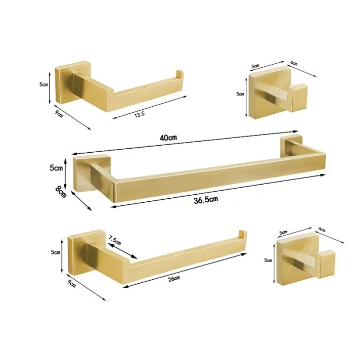 Accesorii baie auriu periat 5 piese [2]