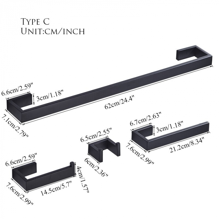 Accesorii baie negru mat 4 piese [2]