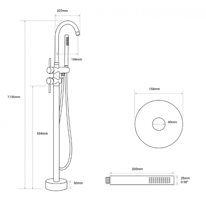 Bateria cada, Free-standing, montaj pe podea [10]