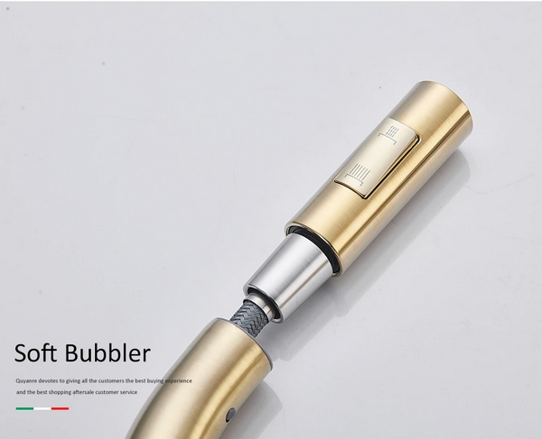 Baterie bucatarie aurie cu senzor de pornire la atingere,cu dus extractibil si pipa flexibila, 2 functii de curgere a apei, cu touch control [8]