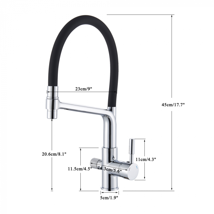 Baterie bucatarie cu 3 cai pentru filtru de purificare a apei [9]