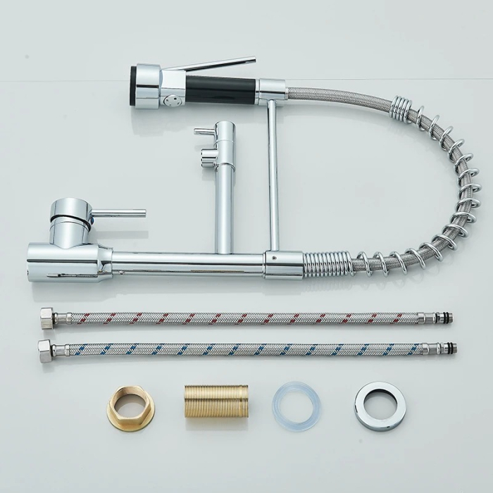 Baterie cromata bucatarie Palermo cu dus extractabil si pipa suplimentara [5]