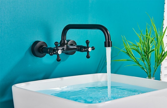 Baterie cu montare pe perete in stil victorian, negru mat - Copie [2]