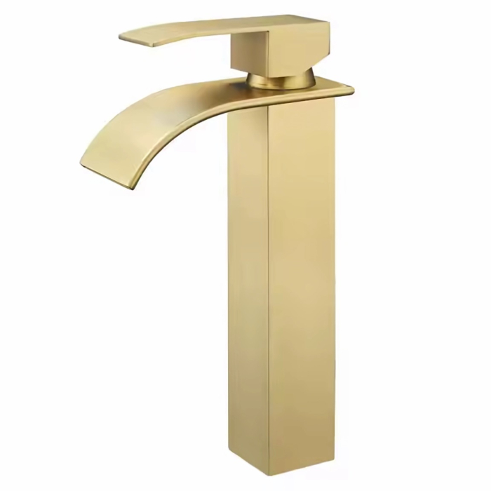 Baterie inalta pentru lavoar tip cascada, auriu periat [6]