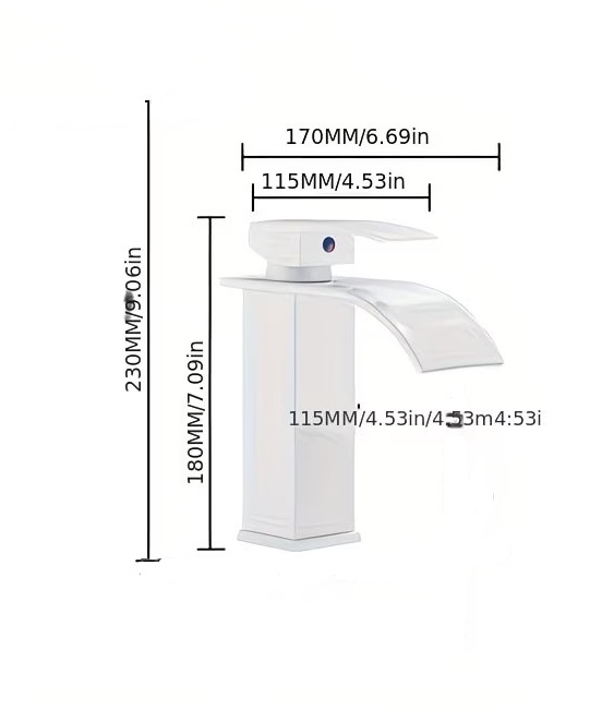 Baterie lavoar, alb mat cascada [4]