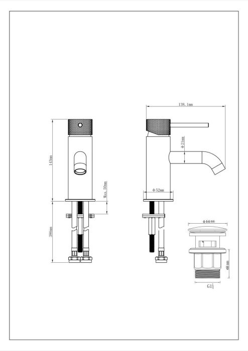 Baterie lavoar premium, auriu periat– eleganta, functionalitate si durabilitate intr-un design sofisticat + Ventil Click- Clack [7]