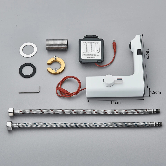 Baterie lavoar cu senzor de pornire/oprire, alb mat [5]