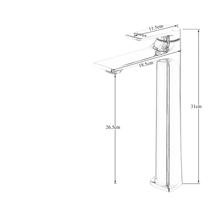 Baterie lavoar neagra, montare pe blat [2]