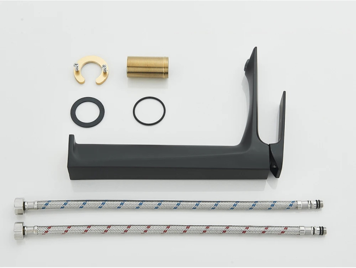 Baterie lavoar neagra, montare pe blat [4]