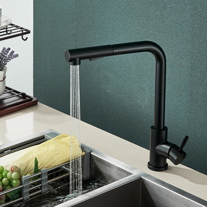 Baterie bucatarie negru cu furtun extractibil si 2 functii de curgere [2]