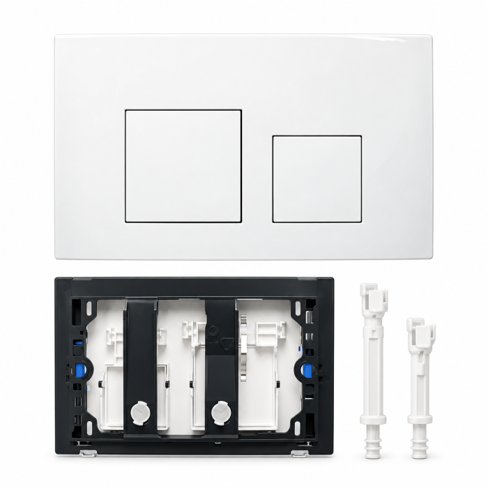 Clapetă WC dublă compatibilă Geberit Sigma albă 24,5 × 16,5 cm [2]