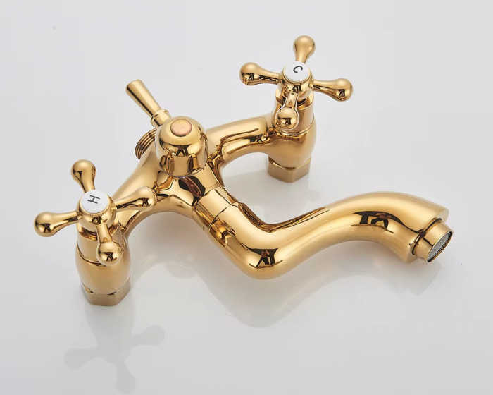 Coloana de dus Clasic cu accesorii ceramice, trei functii, auriu lucios [4]