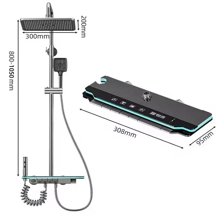Coloană de duș cu afișaj si Termostat Novara, culoare gri [2]