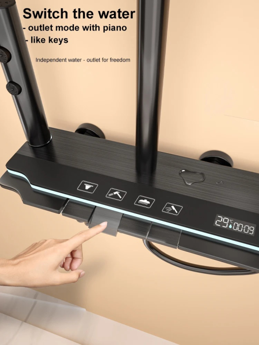 Coloană de duș cu afișaj si Termostat Novara, culoare gri [12]