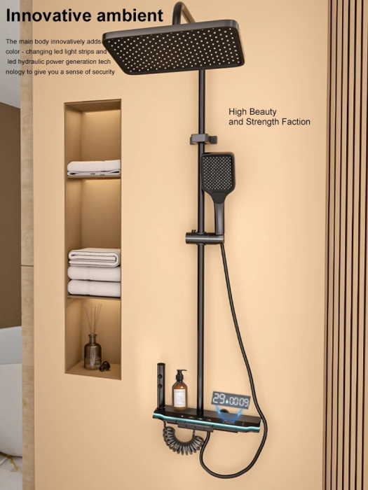 Coloană de duș cu afișaj si Termostat Novara, culoare gri [14]