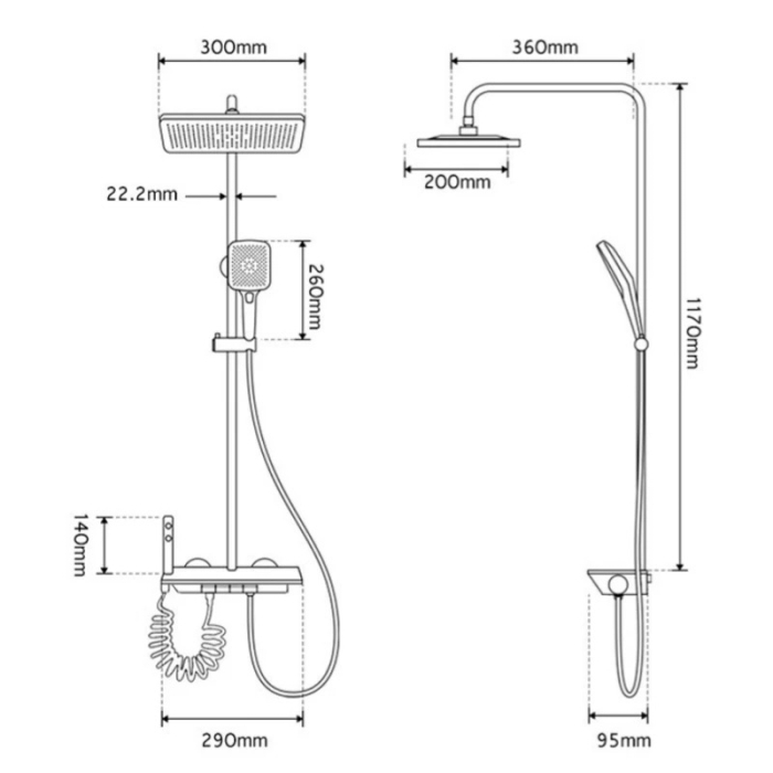 Coloana de dus Gri cu termostat si afisaj [5]