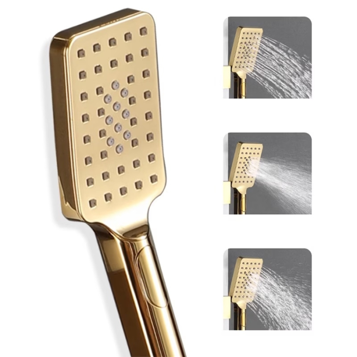 Coloană de Duș Modernă, 4 Funcții, Alb/Auriu [2]