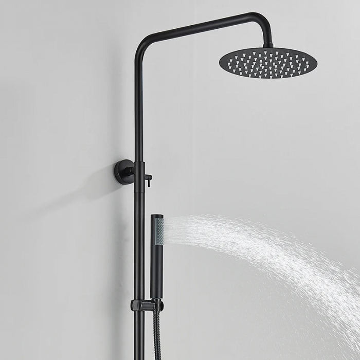 Coloana de dus rotunda slim cu doua functii, negru [6]