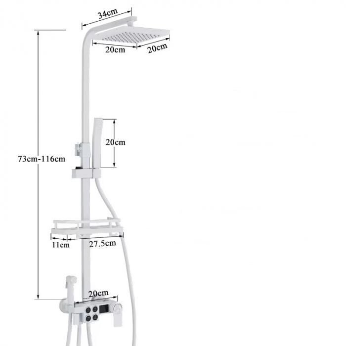Coloana dus alb mat cu termostat [4]