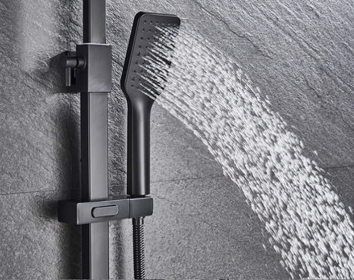 Coloana dus negru mat 3 functii para furtun dus [5]