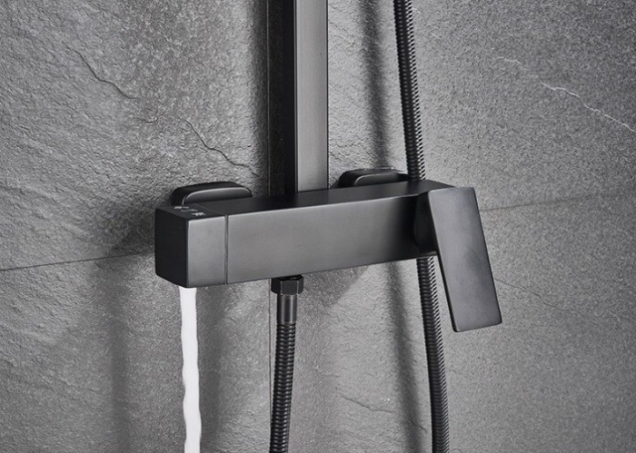 Coloana dus negru mat 3 functii para furtun dus [6]